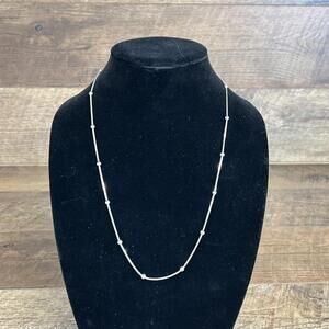 ITAOR Italy 925 Sterling Silver Box Chain Beaded  Necklace 24”